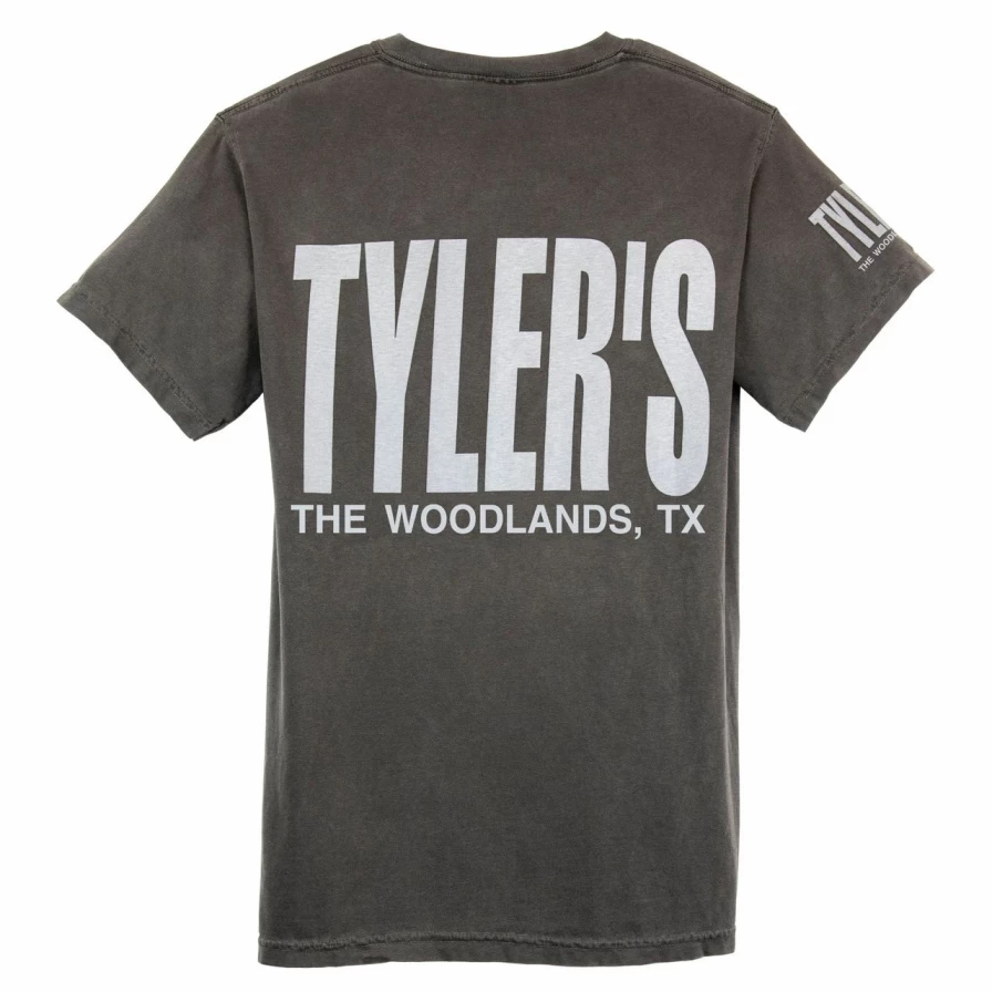 Tyler's Comfort Color Pocket T-Shirt - Soft Casual Tee in Pepper/White
