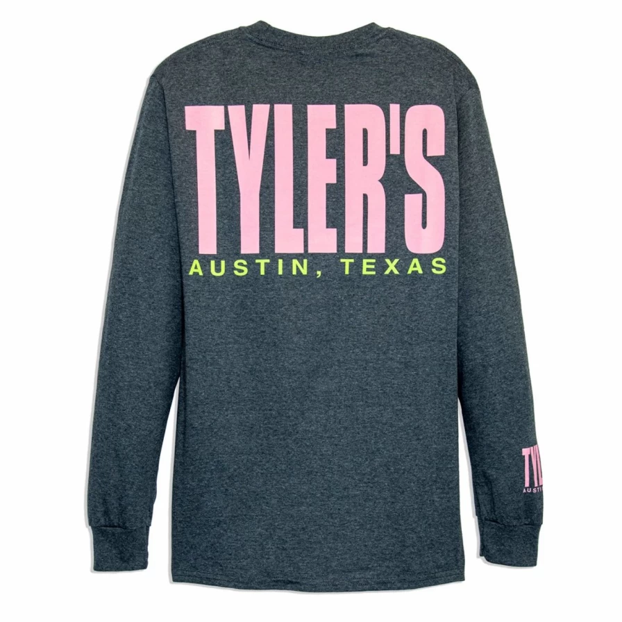 Men's Long Sleeve T-Shirt Dark Heather Pink Casual Comfort Fit Tee