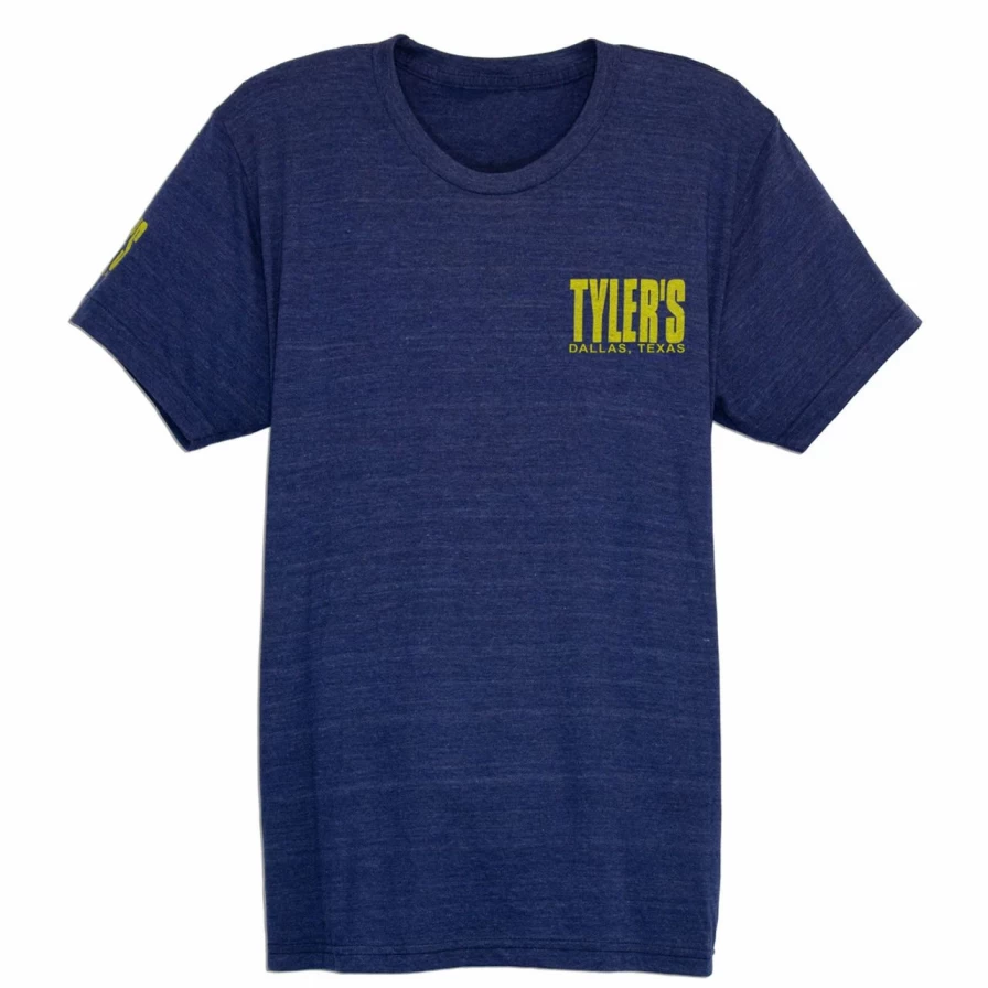 Vintage Tyler's Dallas Track Tee - Indigo, Yellow & Pink Color Block Design