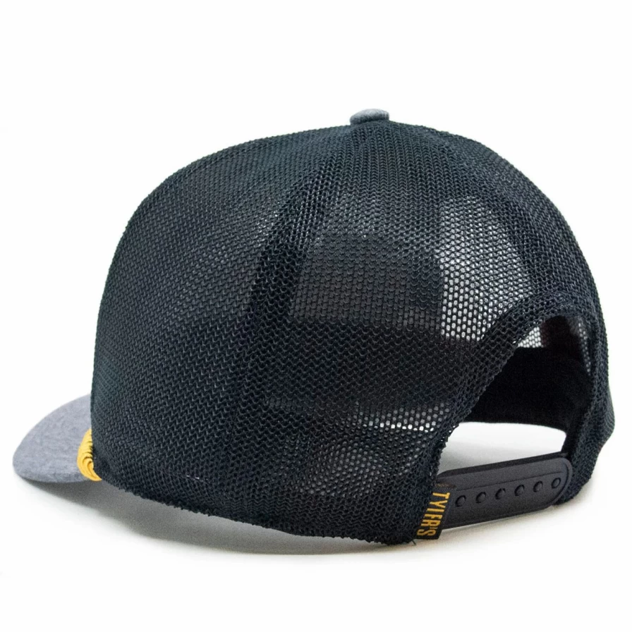 "Navy & Gold Trucker Hat for Cold Beer and BBQ Lovers"