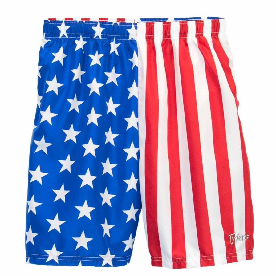"Men's Patriotic American Flag Shorts - Red, White & Blue Casual Summer Shorts"
