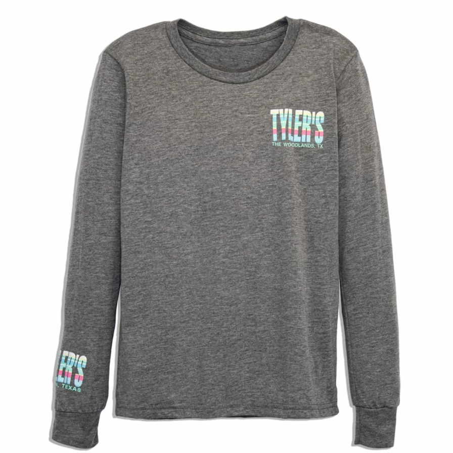 Boys' & Girls' Striped Long Sleeve Athletic Tee - Grey Track Top for Active Kids