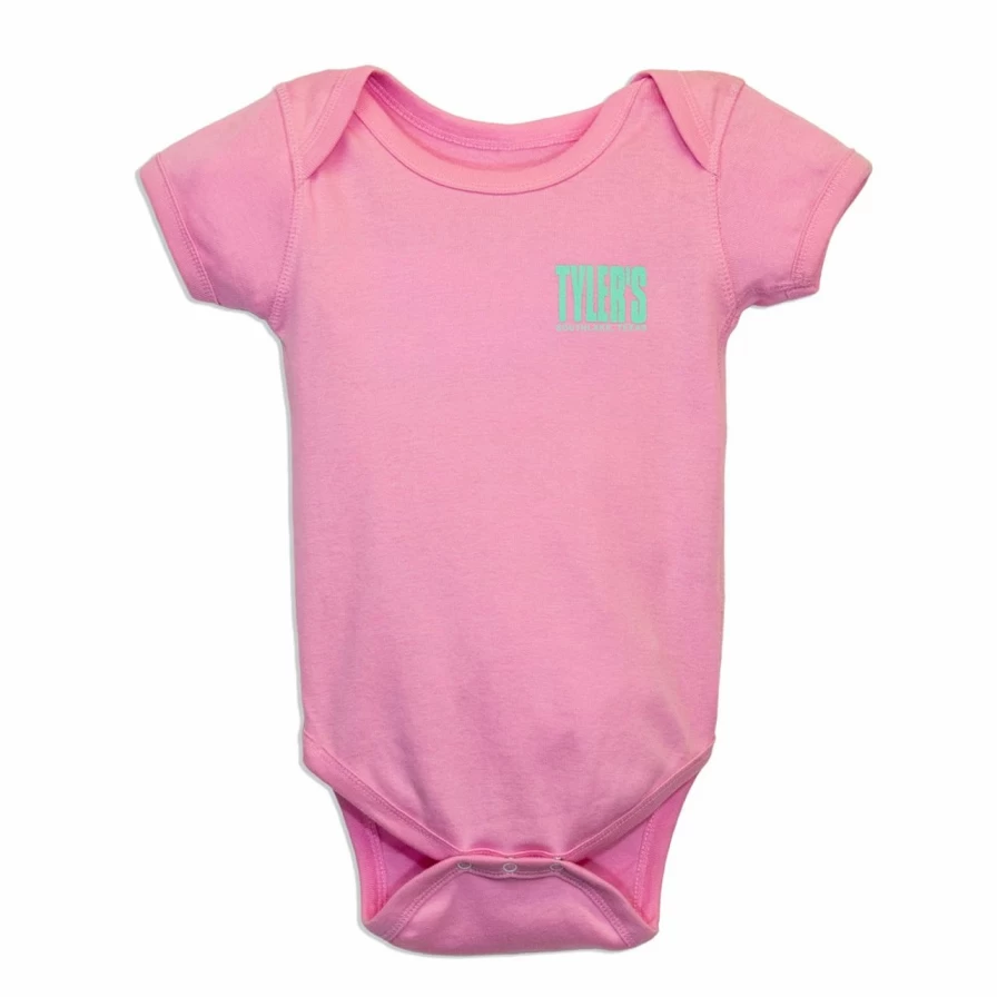Pink and Mint Striped Baby Onesie - Soft Cotton Bodysuit for Infants - Southlake Collection