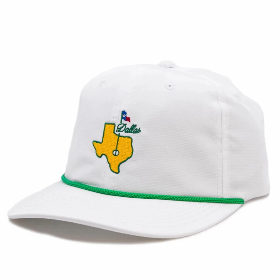 White UV Protection Golf Hat – Dallas Golf Sun Shield Cap for Outdoor Sports