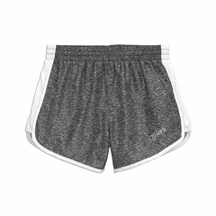 Girls' Charcoal and White Heather Racer Shorts for Active Play and Comfort