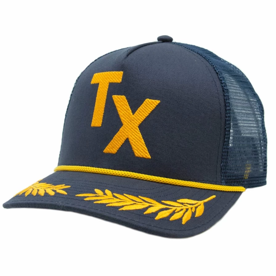 "Navy & Gold Trucker Hat – Stylish Baseball Cap for Men & Women"