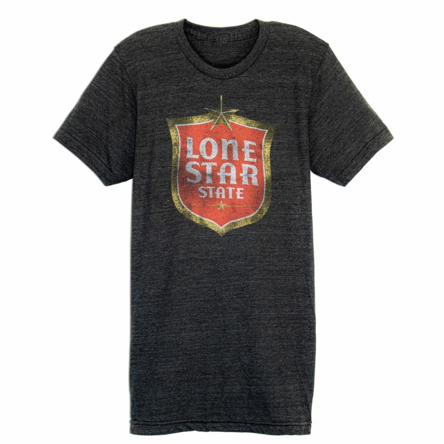 "Heather Black Lone Star State T-Shirt - Vintage Texas Graphic Tee"