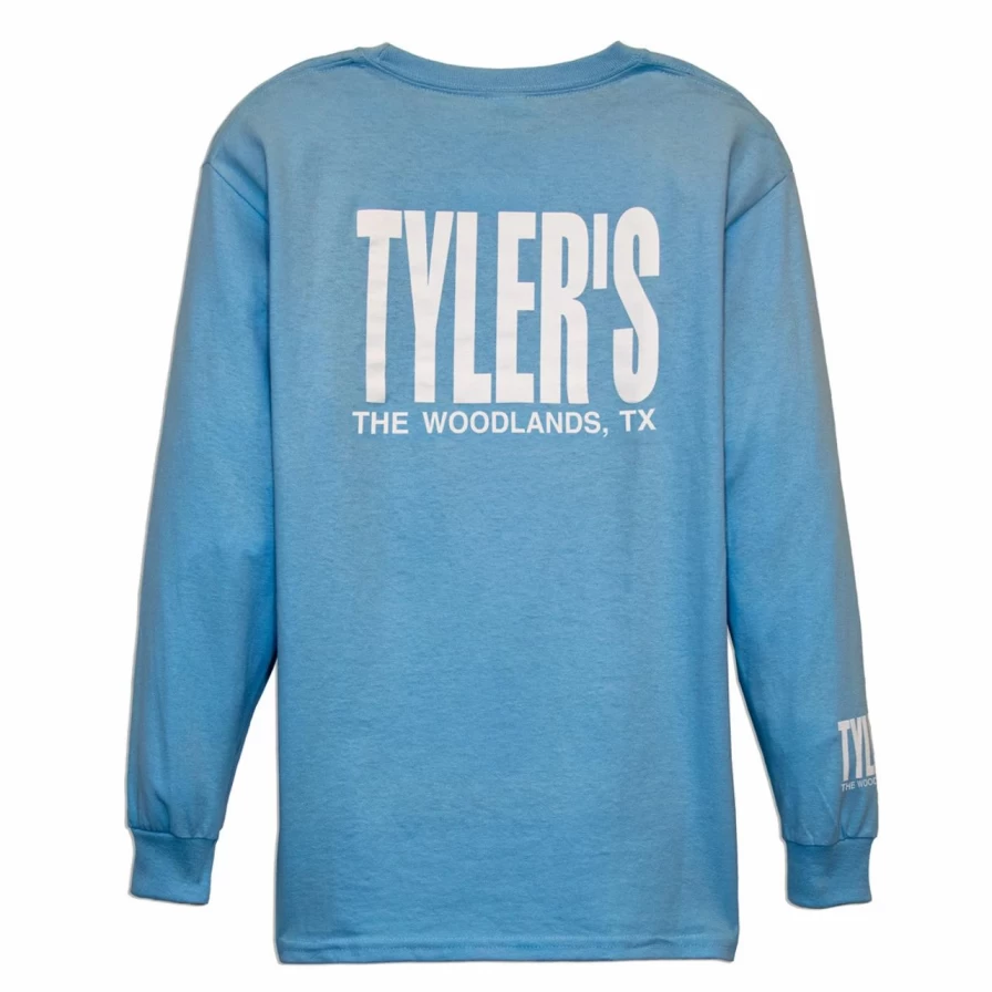 "Kids' Light Blue and White Long Sleeve T-Shirt for Boys and Girls"