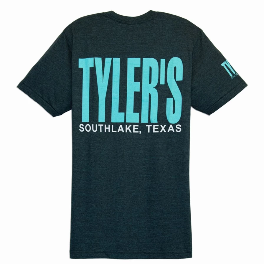 Men's Dark Heather Teal & Mint Graphic Track Tee - Southlake Style Casual T-Shirt