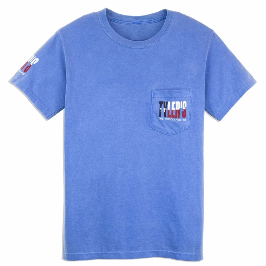 "Comfort Colors Texas Flag Pocket T-Shirt - The Woodlands Vintage Style Tee"