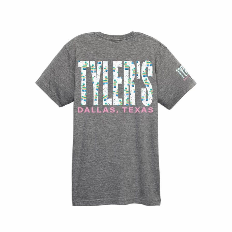 Tyler's Kids Grey Pinata Tee Dallas Fun Graphic Cotton T-Shirt