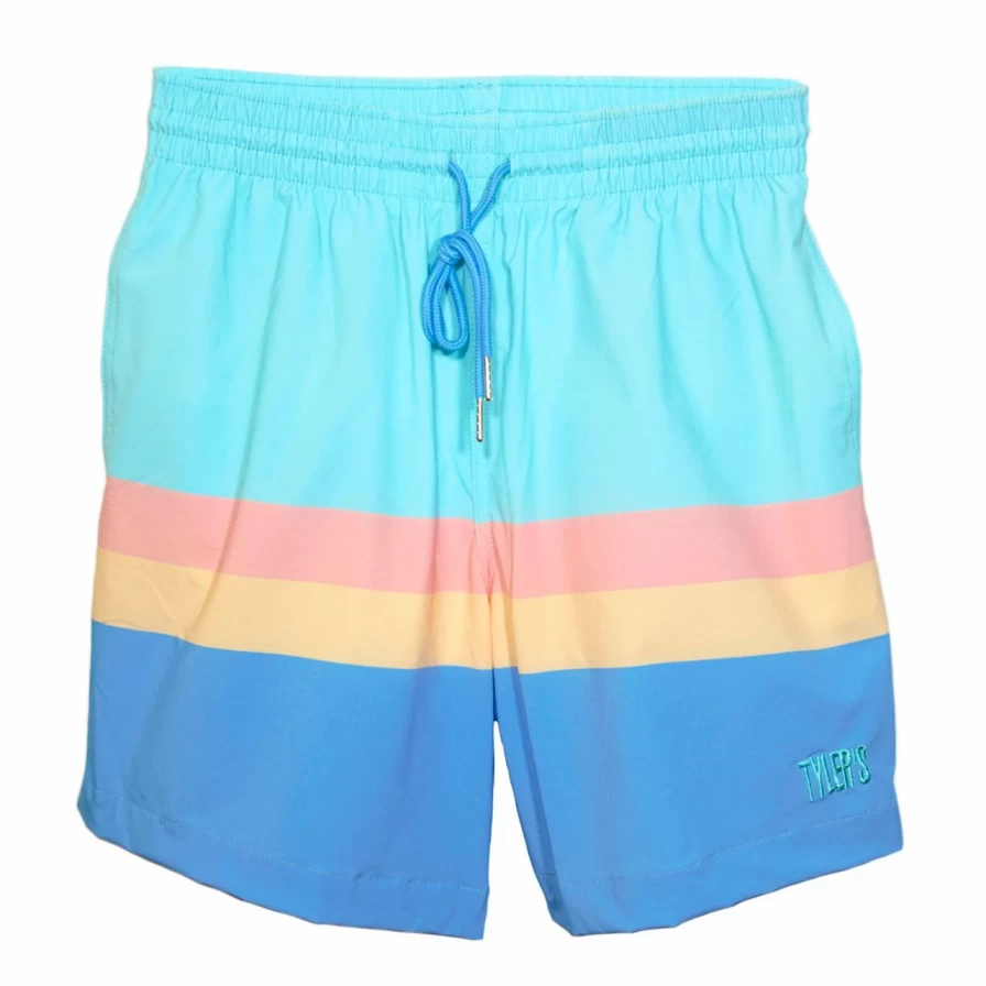 Men's Light Blue Volley Shorts by Tyler's - Comfortable Athletic Shorts for Sports & Casual Wear