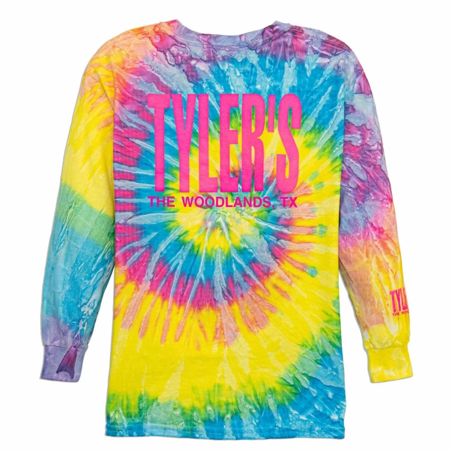 Kids' Tie-Dye Long Sleeve Tee with Saturn and Heliconia Print - The Woodlands Collection