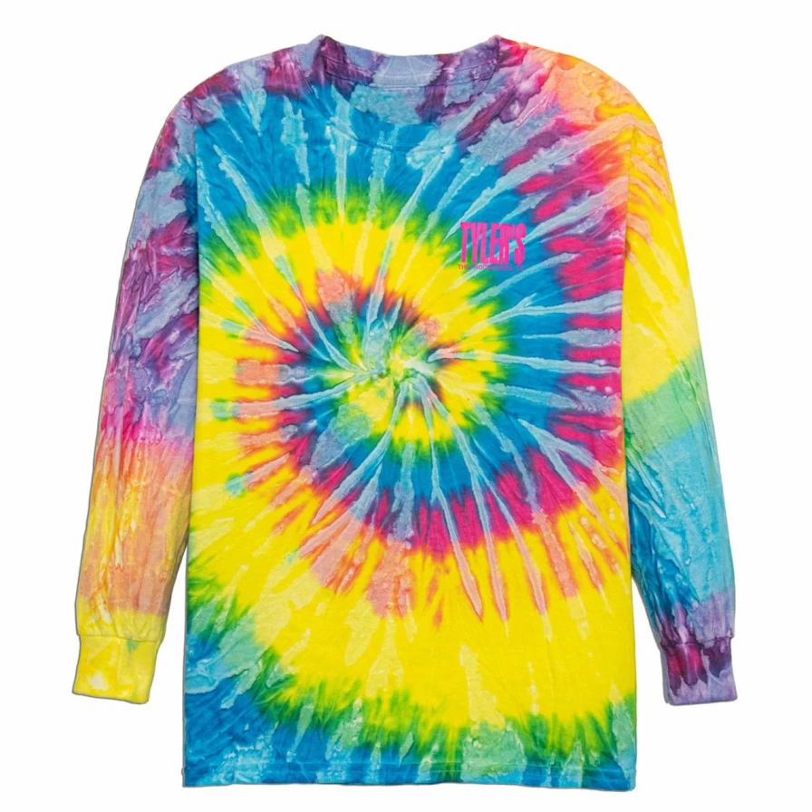 Kids' Tie-Dye Long Sleeve Tee with Saturn and Heliconia Print - The Woodlands Collection