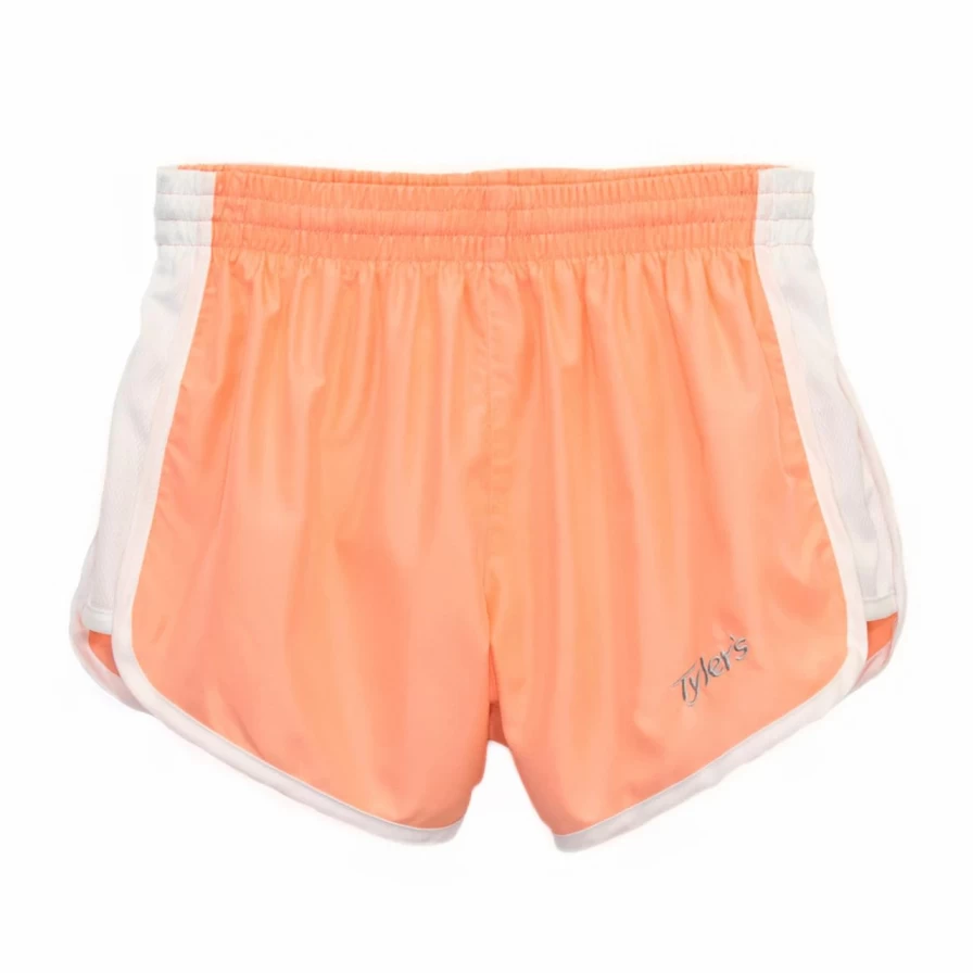 "Girls' Peach & White Racer Shorts - Comfortable & Styletic Athletic Shorts for Active Kids"