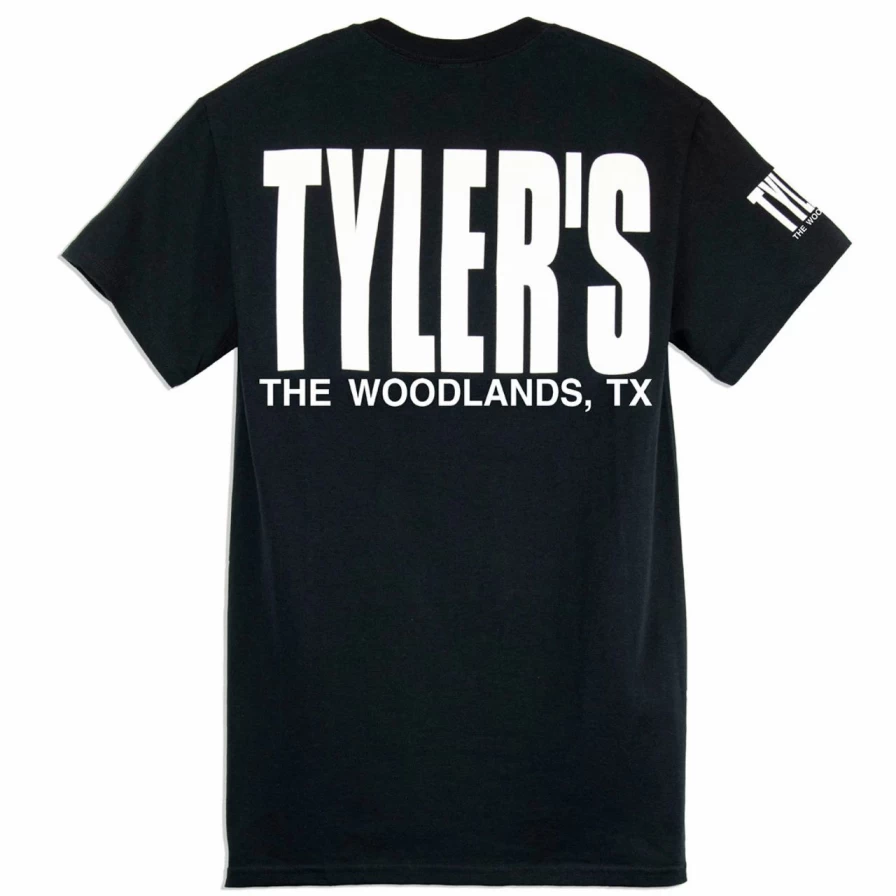 "Stylish Black and White Tyler's Tee - The Woodlands Unisex T-Shirt"
