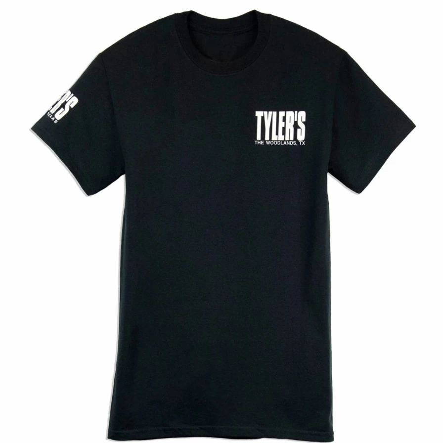 "Stylish Black and White Tyler's Tee - The Woodlands Unisex T-Shirt"