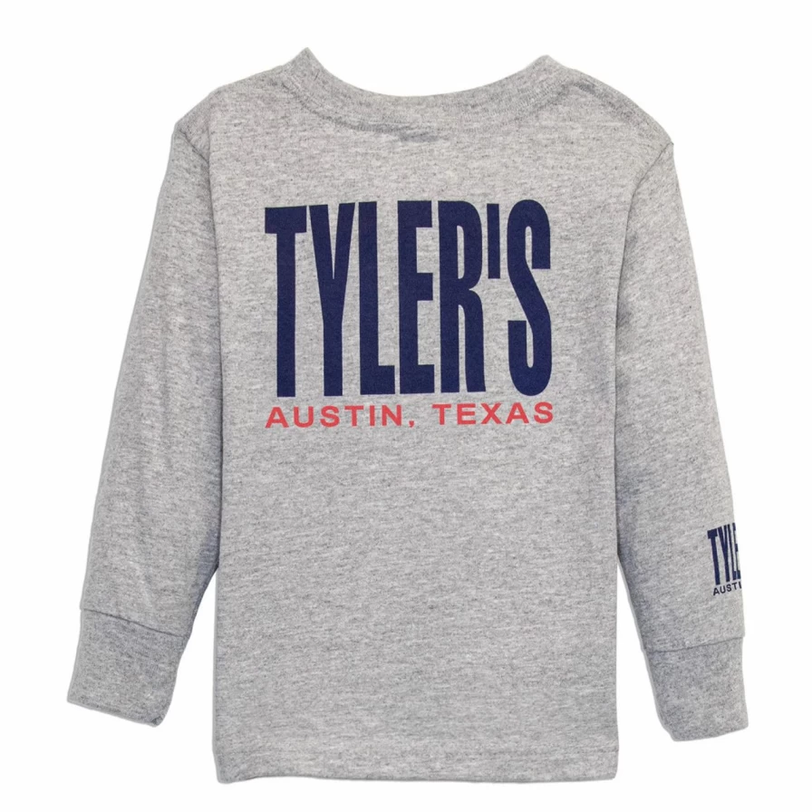 Boys' Grey and Navy Long Sleeve T-Shirt - Austin Casual Comfort Tee for Toddlers