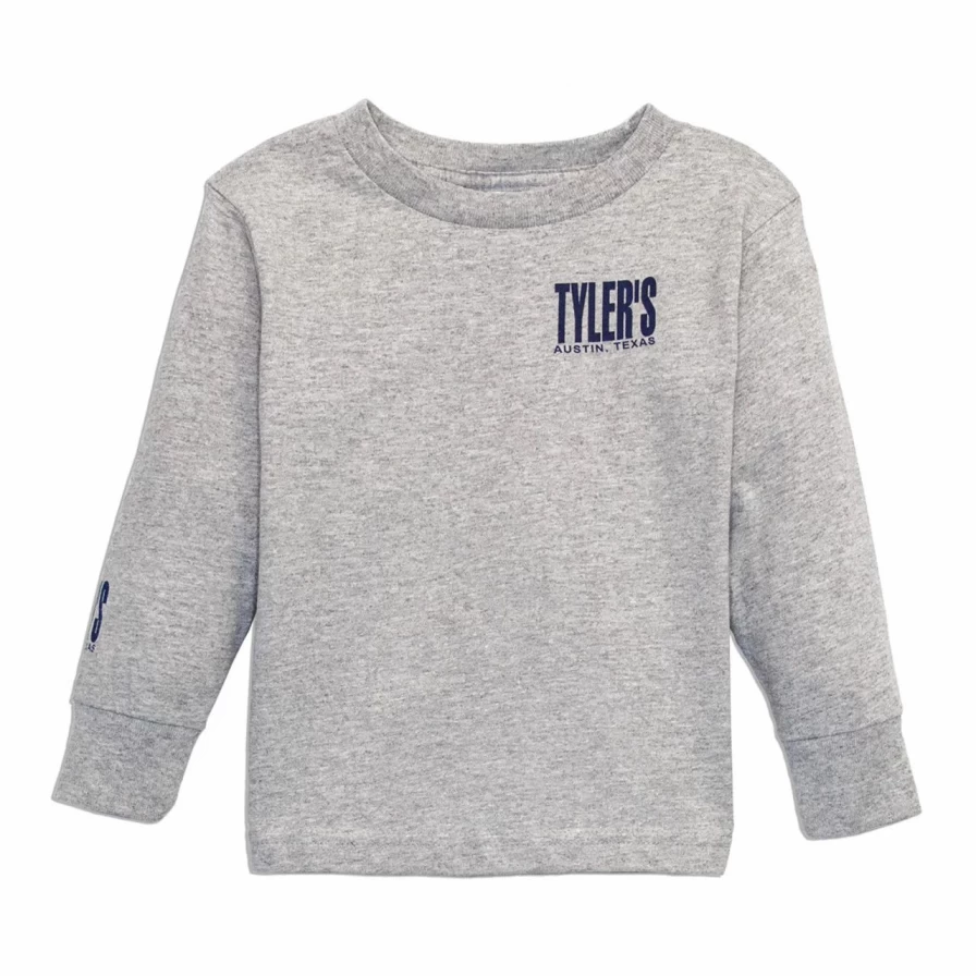 Boys' Grey and Navy Long Sleeve T-Shirt - Austin Casual Comfort Tee for Toddlers