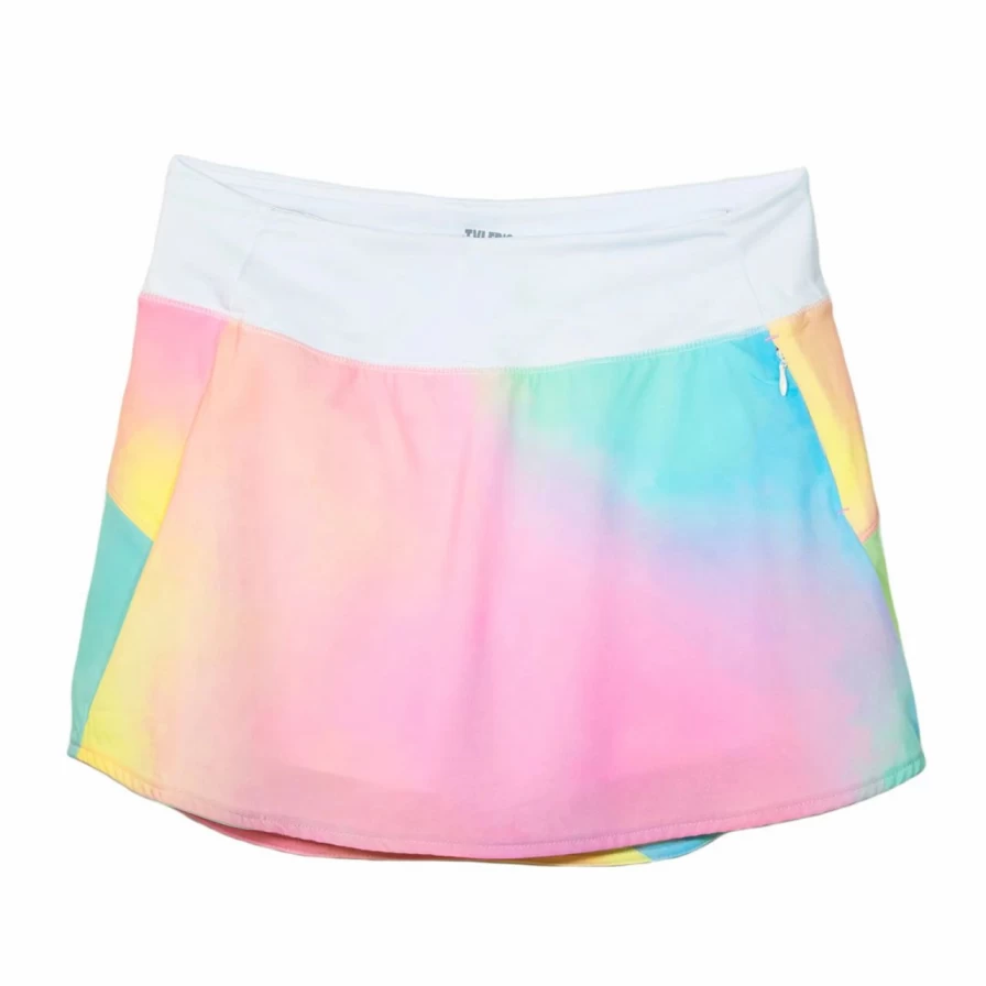 Women's Pink Tie Dye City Skort Cloud - Comfortable Athletic Skirt Shorts Hybrid