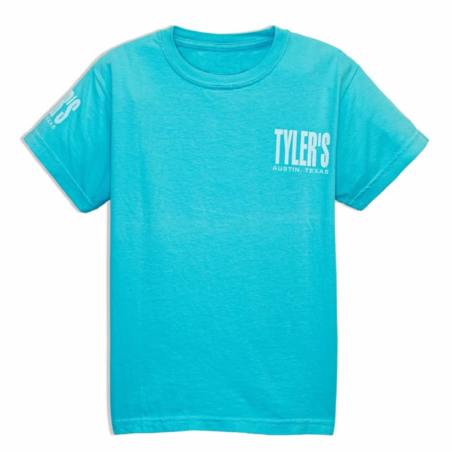 Kids' Light Blue and White Comfort Color T-Shirt by Tyler's - Soft Austin Tee for Children