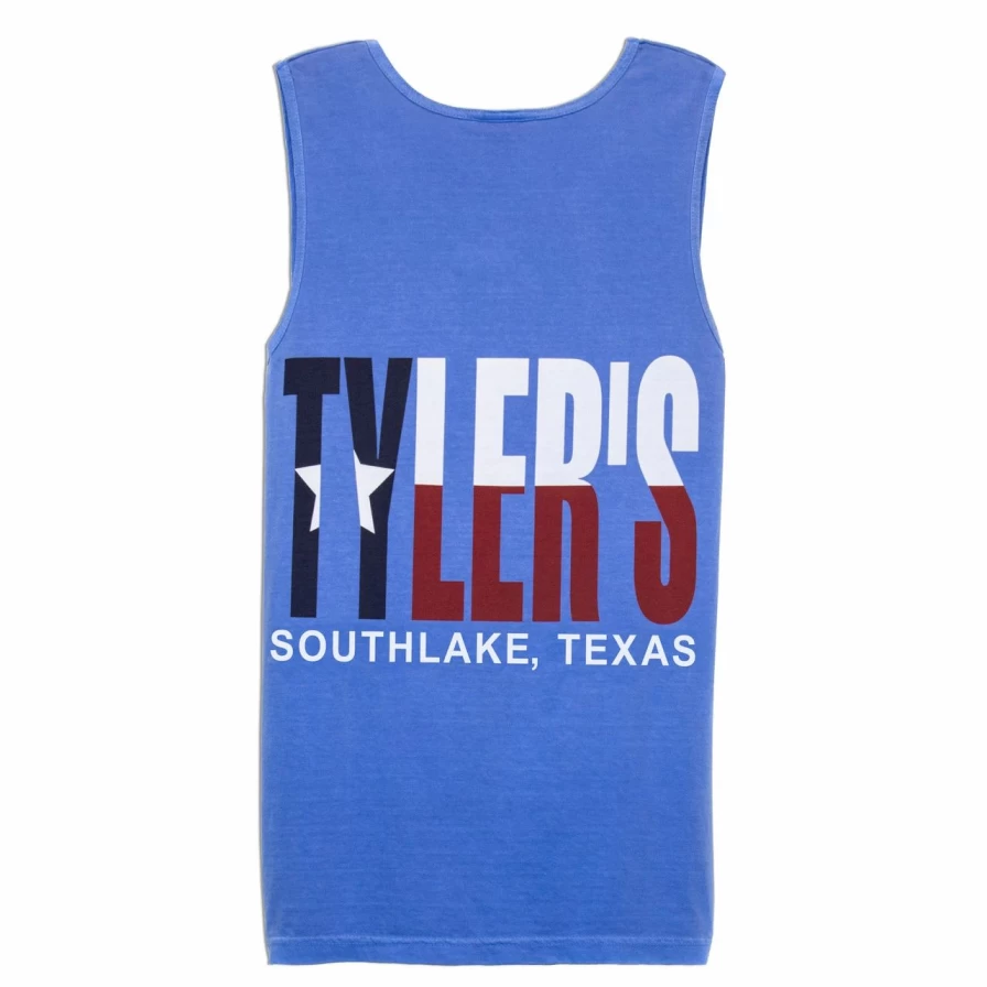"Comfort Colors Black & Texas Flag Tank Top - Southlake Style Sleeveless Shirt"