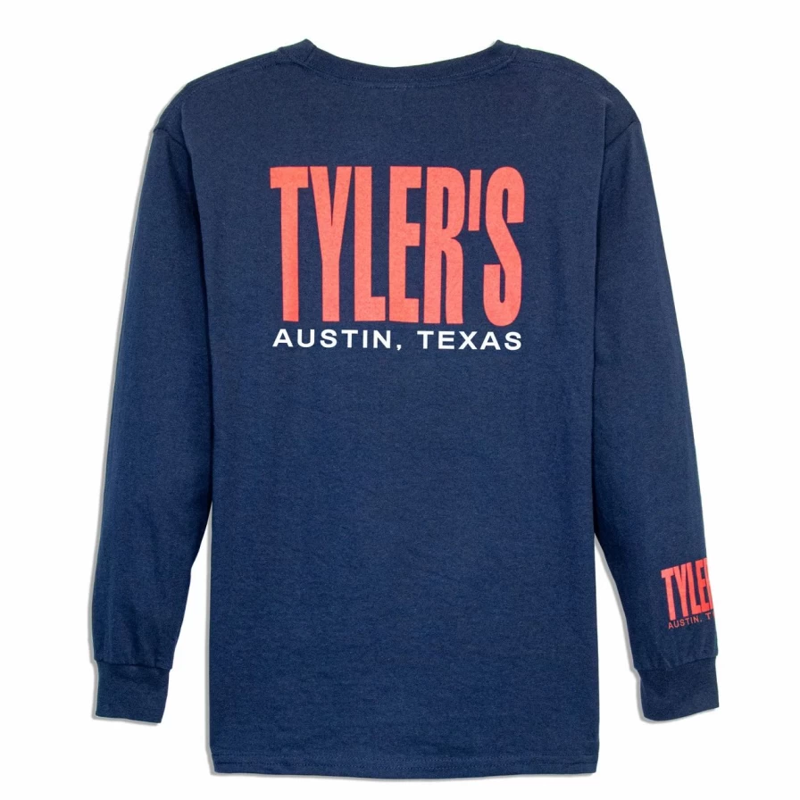 Boys' Long Sleeve Graphic T-Shirt - Navy Red White Striped Casual Top