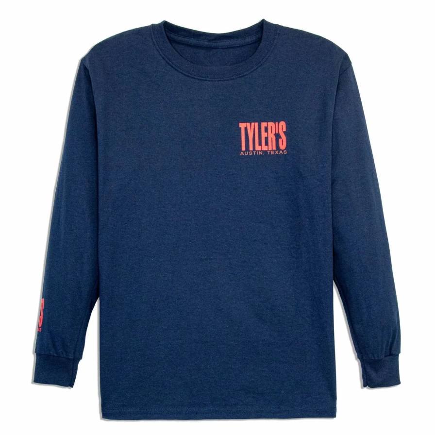 Boys' Long Sleeve Graphic T-Shirt - Navy Red White Striped Casual Top
