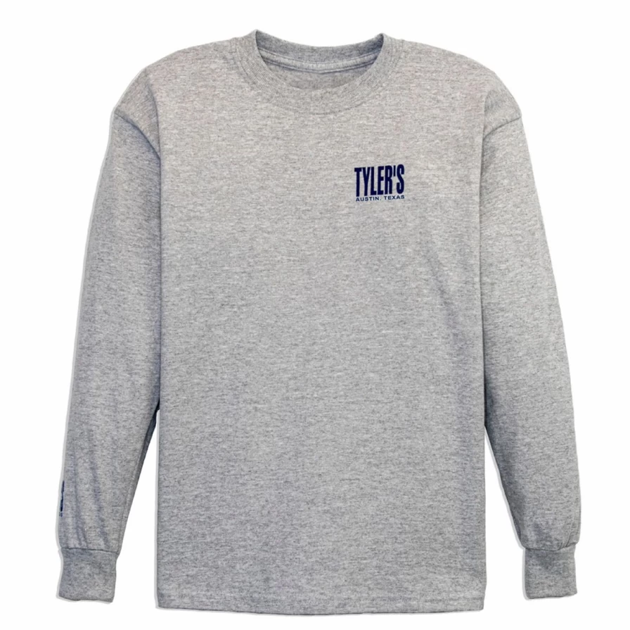Boys' Grey and Navy Long Sleeve T-Shirt - Casual Kids Top with Comfort Fit
