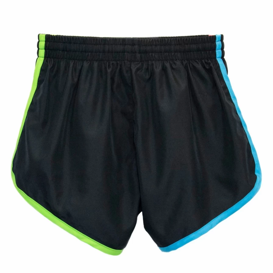 Women's Black & Multicolor Trim Racerback Athletic Shorts for Running & Workouts