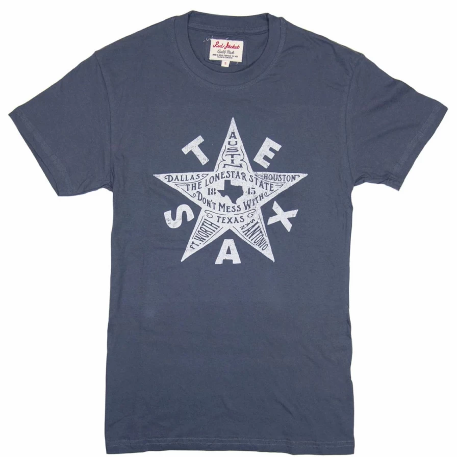 Lonestar Texas Star Graphic Tee - Navy Blue Casual T-Shirt
