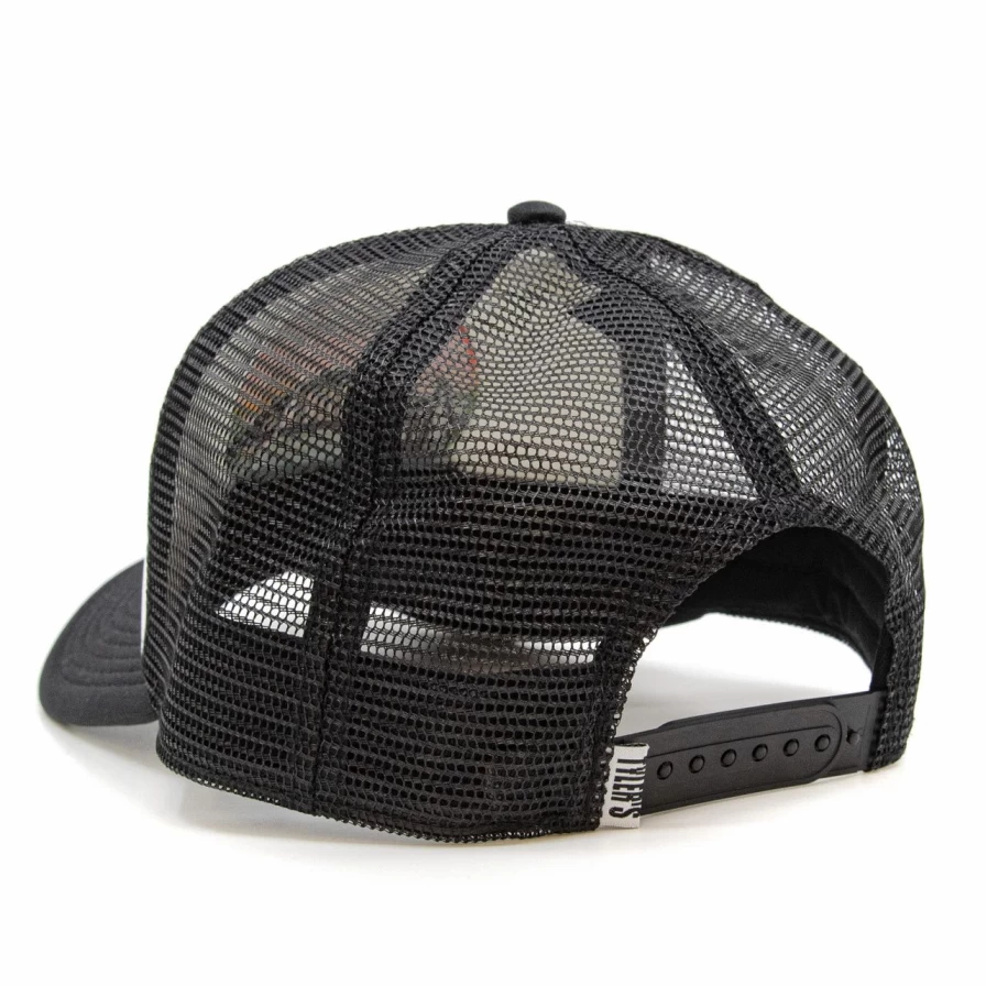 White & Black Vintage Austin Trucker Hat - Adjustable Snapback Cap