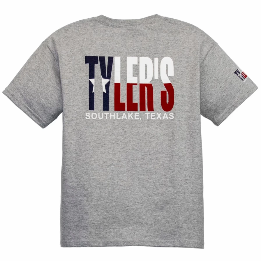 "Kids' Grey Texas Flag T-Shirt - Southlake Patriotic Graphic Tee for Boys & Girls"