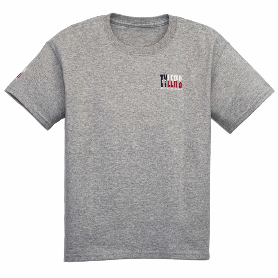 "Kids' Grey Texas Flag T-Shirt - Southlake Patriotic Graphic Tee for Boys & Girls"