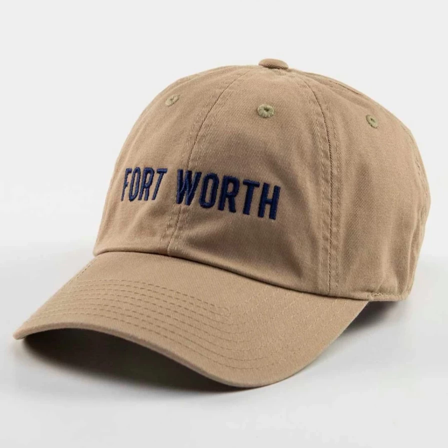 "Stylish Khaki and Navy Fort Worth Baseball Cap for Men and Women"