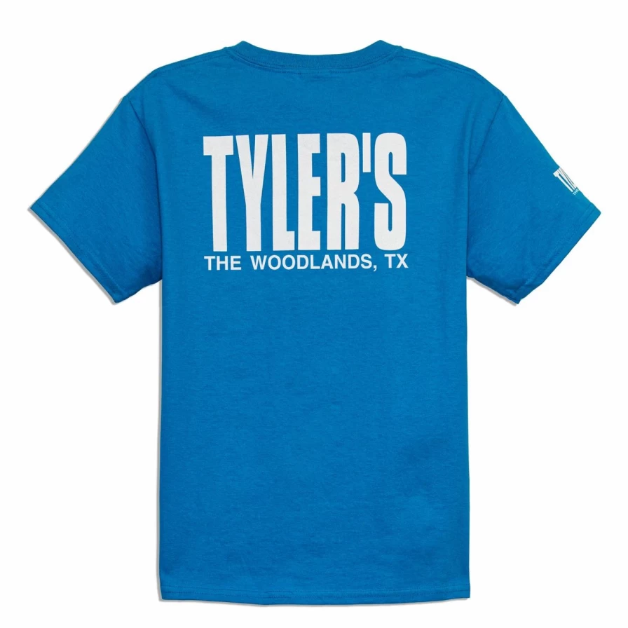 Kids' Turquoise and White Graphic Tee - The Woodlands Tyler's Brand T-Shirt for Children