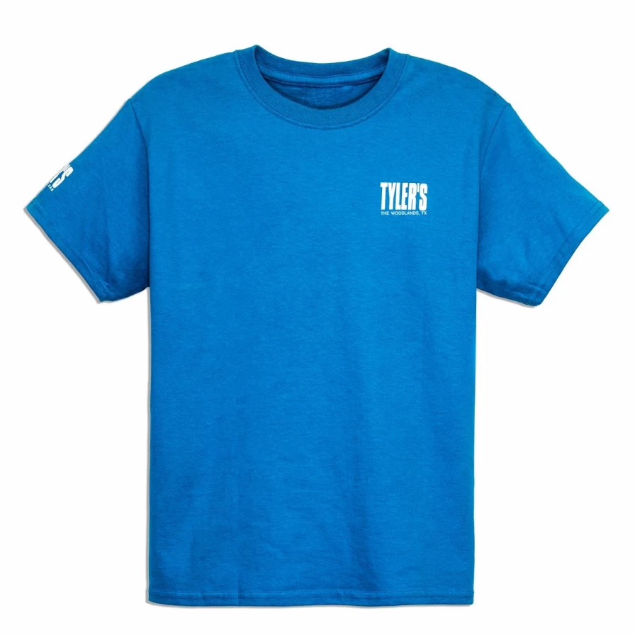 Kids' Turquoise and White Graphic Tee - The Woodlands Tyler's Brand T-Shirt for Children