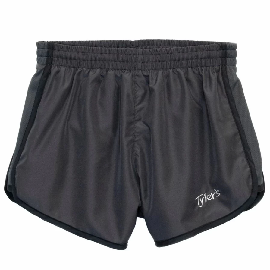Women's Stylish Pewter and Black Racer Shorts for Running & Workouts