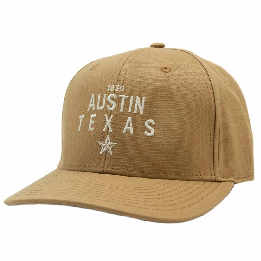 "1839 Austin Texas Vintage Dad Hat - Latte/Stone Washed Cotton Cap"