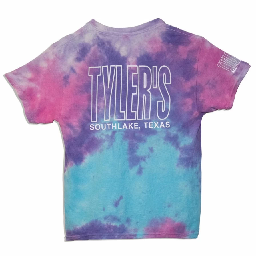 Kids' Cotton Candy Tie Dye T-Shirt with White Outline - Southlake Graphic Tee