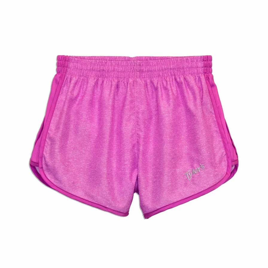 Girls' Pink Heather Racer Running Shorts for Active Kids
