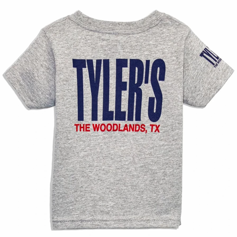 Boys' Casual Grey and Navy Blue Short Sleeve T-Shirt for Toddlers - The Woodlands Collection