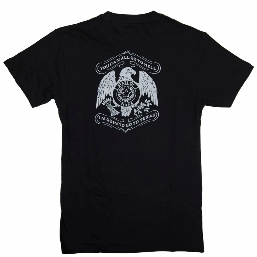 Davy Crockett Black Texas T-Shirt - Vintage Style Tee for Men & Women