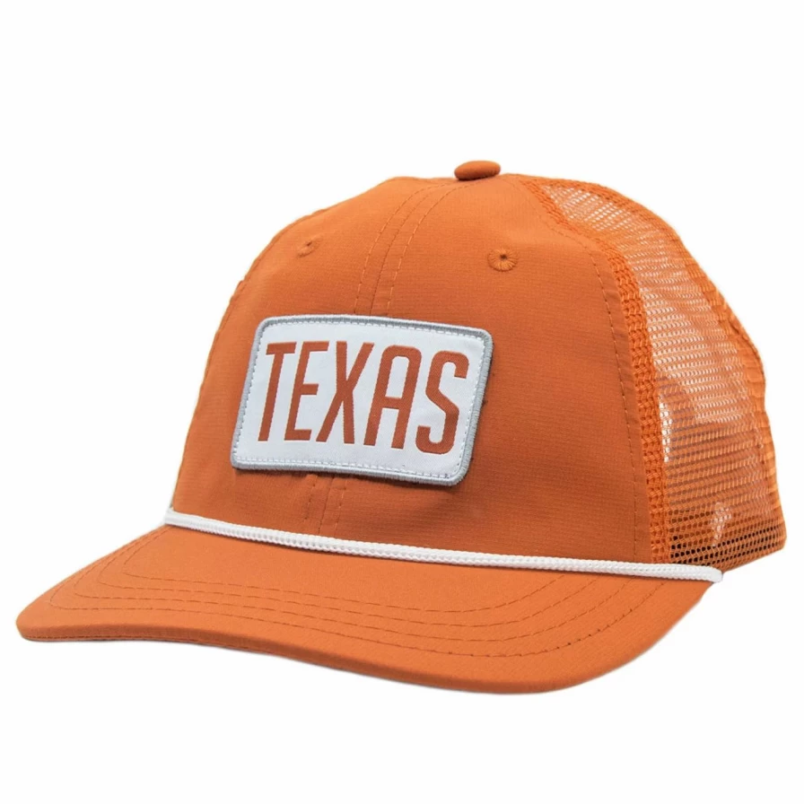Texas Orange & White Performance Trucker Hat - Adjustable Patch Cap