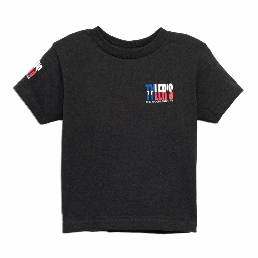 "Toddler's Black Texas Flag T-Shirt - The Woodlands Tyler's Style Tee for Kids"