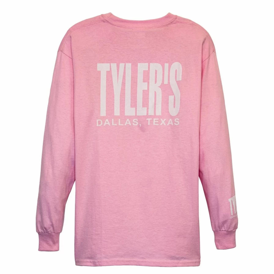 Kids' Pink and White Long Sleeve T-Shirt by Tyler's Dallas - Comfortable Casual Top for Children