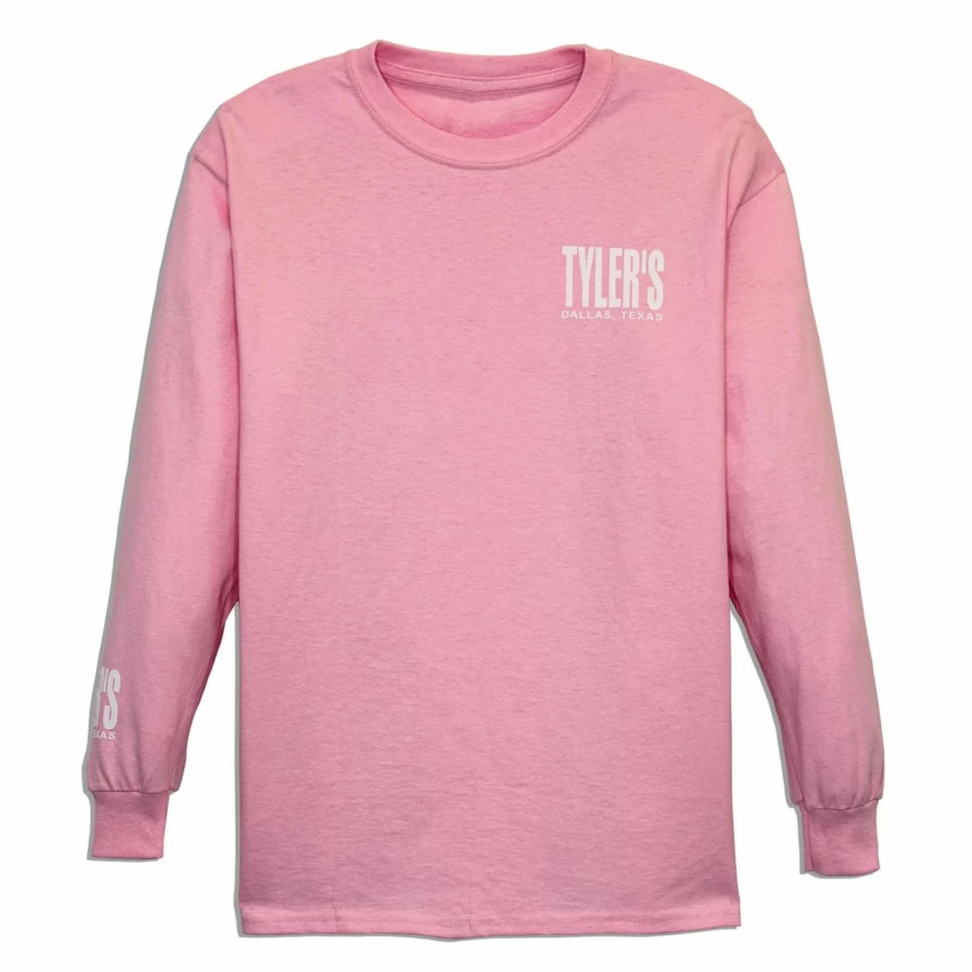 Kids' Pink and White Long Sleeve T-Shirt by Tyler's Dallas - Comfortable Casual Top for Children